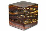 Polished Tiger Iron Stromatolite Cube - Billion Years #379591-1